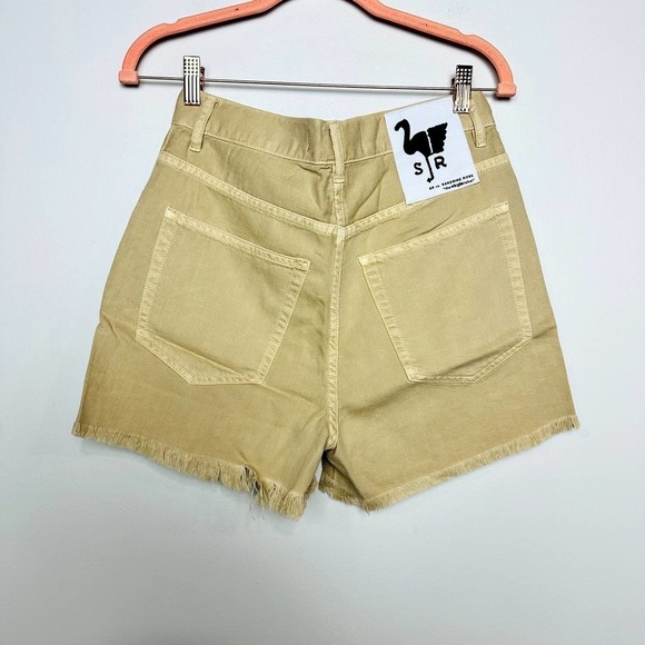 Free People X Sandrine Rose NWT Harem Mid Rise Raw Hem Shorts Sunflower Size 24 - Picture 5 of 11